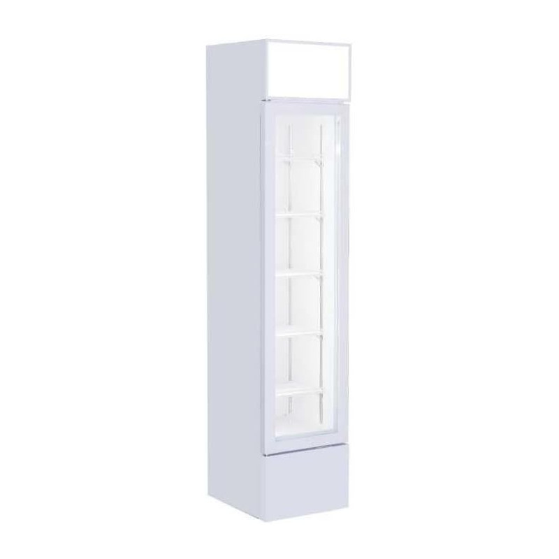 Générique Armoire à Boissons Extra Slim 208L Noire – LED – +0/+10°C – 1 Porte – Canopy – Vitrine Réfrigérée