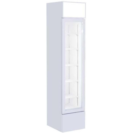 Générique Armoire à Boissons Extra Slim 208L Noire – LED – +0/+10°C – 1 Porte – Canopy – Vitrine Réfrigérée