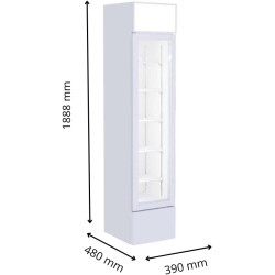 Générique Armoire à Boissons Extra Slim 208L Noire – LED – +0/+10°C – 1 Porte – Canopy – Vitrine Réfrigérée