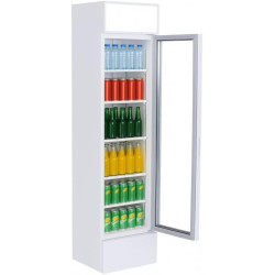 Générique Armoire à Boissons Extra Slim 208L Noire – LED – +0/+10°C – 1 Porte – Canopy – Vitrine Réfrigérée