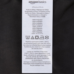 Amazon Basics Drap Plat en Microfibre, 275 x 275 cm, Noir Uni (Lot de 2)