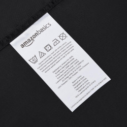 Amazon Basics Drap Plat en Microfibre, 275 x 275 cm, Noir Uni (Lot de 2)