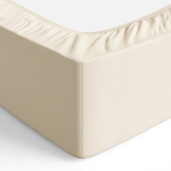 Amazon basics drap housse, 160 x 200 x 30 cm, en polyester microfibre pour matelas épais jusqu'à 30 cm, beige