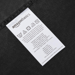Amazon Basics Drap Housse, 90 x 200 x 30 cm, en Polyester Microfibre pour Matelas Épais jusqu'à 30 cm, Noir (Lot de 2)