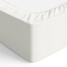 Amazon Basics Drap Housse, 180 x 200 x 30 cm, en Polyester Microfibre pour Matelas Épais jusqu'à 30 cm, Crème