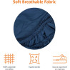 Amazon Basics Drap-Housse en Microfibre Bleu Marine 90 x 200 x 30 cm (Lot de 2)