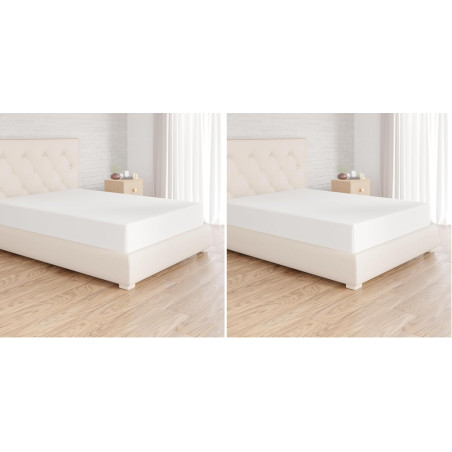 Amazon Basics Drap Housse, 160 x 200 x 30 cm, en Polyester Microfibre pour Matelas Épais jusqu'à 30 cm, Blanc (Lot de 2)