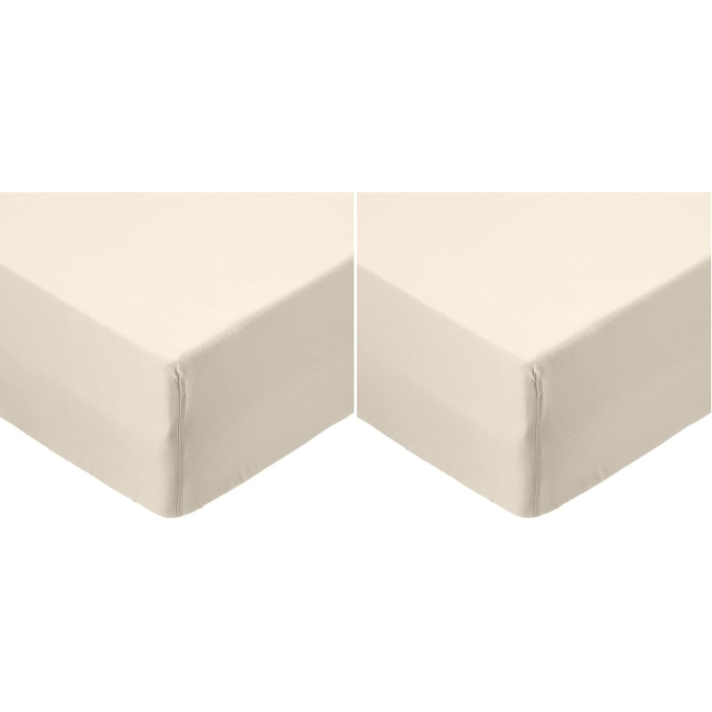 Amazon basics drap-housse en microfibre beige 90 x 190 x 30 cm (lot de 2)