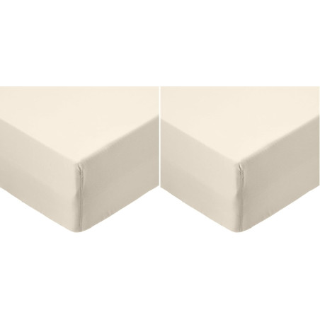 Amazon basics drap-housse en microfibre beige 90 x 190 x 30 cm (lot de 2)