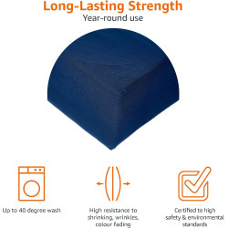 Amazon Basics Drap Housse, 150 x 200 x 30 cm, en Polyester Microfibre pour Matelas Épais jusqu'à 30 cm, Bleu Marine