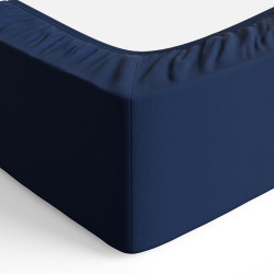 Amazon Basics Drap Housse, 180 x 200 x 30 cm, en Polyester Microfibre pour Matelas Épais jusqu'à 30 cm, Bleu Marine