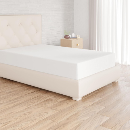 Amazon Basics Drap Housse, 90 x 190 x 30 cm, en Polyester Microfibre pour Matelas Épais jusqu'à 30 cm, Blanc