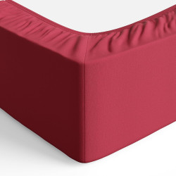 Amazon Basics Drap Housse, 140 x 200 x 30 cm, en Polyester Microfibre pour Matelas Épais jusqu'à 30 cm, Bordeaux