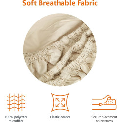 Amazon basics drap-housse en microfibre beige 90 x 200 x 30 cm