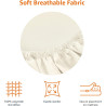 Amazon basics drap-housse en microfibre beige 150 x 200 x 30 cm