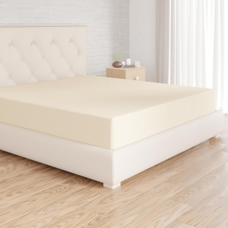 Amazon basics drap housse, 180 x 200 x 30 cm, en polyester microfibre pour matelas épais jusqu'à 30 cm, beige