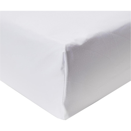 Amazon Basics Drap Housse, 150 x 200 x 30 cm, en Polyester Microfibre pour Matelas Épais jusqu'à 30 cm, Blanc