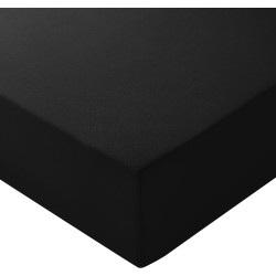 Amazon Basics Drap Housse, 90 x 200 x 30 cm, en Polyester Microfibre pour Matelas Épais jusqu'à 30 cm, Noir
