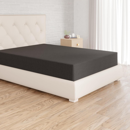 Amazon Basics Drap Housse, 140 x 200 x 30 cm, en Polyester Microfibre pour Matelas Épais jusqu'à 30 cm, Noir