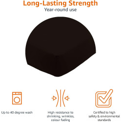 Amazon Basics Drap Housse, 180 x 200 x 30 cm, en Polyester Microfibre pour Matelas Épais jusqu'à 30 cm, Noir