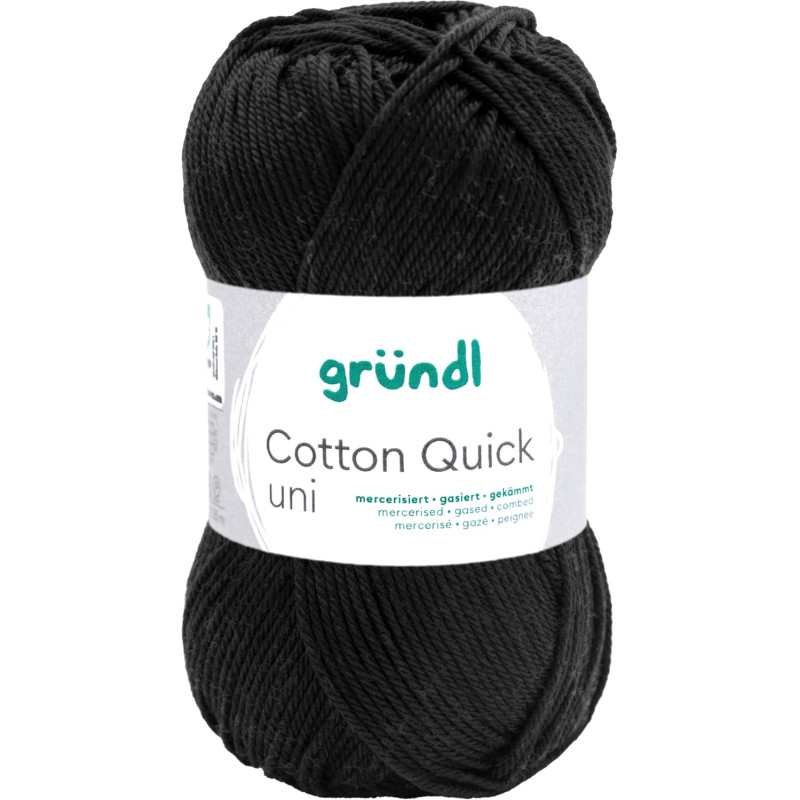 Gründl Laine Cotton Quick uni - laine fine pour crocheter - fil à tricoter – fil à crocheter – brillant et doux pour la peau – 1
