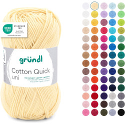 Gründl Laine Cotton Quick uni - laine fine pour crocheter - fil à tricoter – fil à crocheter – brillant et doux pour la peau – 1