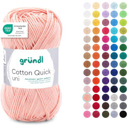 Gründl Laine Cotton Quick uni - laine fine pour crocheter - fil à tricoter – fil à crocheter – brillant et doux pour la peau – 1