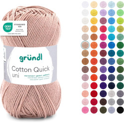 Gründl laine cotton quick uni - laine fine pour crocheter - fil à tricoter – fil à crocheter – brillant et doux pour la peau – 1