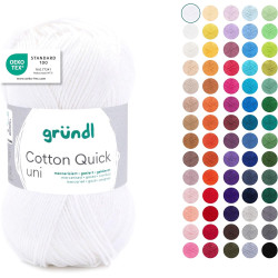 Gründl Laine Cotton Quick uni - laine fine pour crocheter - fil à tricoter – fil à crocheter – brillant et doux pour la peau – 1