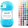 Gründl Laine Cotton Quick uni - laine fine pour crocheter - fil à tricoter – fil à crocheter – brillant et doux pour la peau – 1