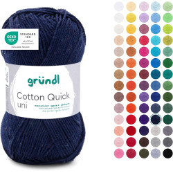 Gründl Laine Cotton Quick uni - laine fine pour crocheter - fil à tricoter – fil à crocheter – brillant et doux pour la peau – 1