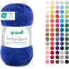 Gründl Laine Cotton Quick uni - laine fine pour crocheter - fil à tricoter – fil à crocheter – brillant et doux pour la peau – 1