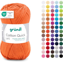 Gründl Laine Cotton Quick uni - laine fine pour crocheter - fil à tricoter – fil à crocheter – brillant et doux pour la peau – 1
