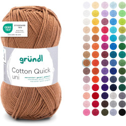 Gründl Laine Cotton Quick uni - laine fine pour crocheter - fil à tricoter – fil à crocheter – brillant et doux pour la peau – 1