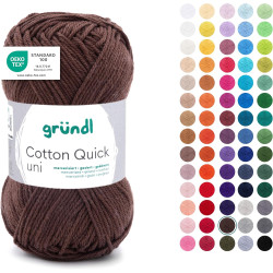 Gründl Laine Cotton Quick uni - laine fine pour crocheter - fil à tricoter – fil à crocheter – brillant et doux pour la peau – 1