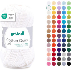 Gründl Laine Cotton Quick uni - laine fine pour crocheter - fil à tricoter – fil à crocheter – brillant et doux pour la peau – 1