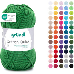 Gründl Laine Cotton Quick uni - laine fine pour crocheter - fil à tricoter – fil à crocheter – brillant et doux pour la peau – 1