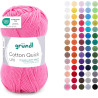 Gründl Laine Cotton Quick uni - laine fine pour crocheter - fil à tricoter – fil à crocheter – brillant et doux pour la peau – 1