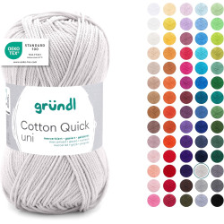 Gründl Laine Cotton Quick uni - laine fine pour crocheter - fil à tricoter – fil à crocheter – brillant et doux pour la peau – 1