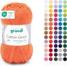 Gründl Laine Cotton Quick uni - laine fine pour crocheter - fil à tricoter – fil à crocheter – brillant et doux pour la peau – 1