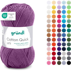 Gründl Laine Cotton Quick uni - laine fine pour crocheter - fil à tricoter – fil à crocheter – brillant et doux pour la peau – 1