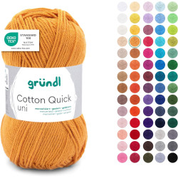 Gründl Laine Cotton Quick uni - laine fine pour crocheter - fil à tricoter – fil à crocheter – brillant et doux pour la peau – 1