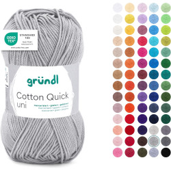 Gründl Laine Cotton Quick uni - laine fine pour crocheter - fil à tricoter – fil à crocheter – brillant et doux pour la peau – 1