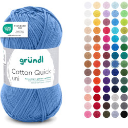 Gründl Laine Cotton Quick uni - laine fine pour crocheter - fil à tricoter – fil à crocheter – brillant et doux pour la peau – 1