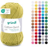 Gründl Laine Cotton Quick uni - laine fine pour crocheter - fil à tricoter – fil à crocheter – brillant et doux pour la peau – 1