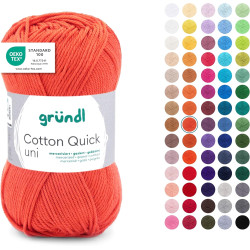 Gründl laine cotton quick uni - laine fine pour crocheter - fil à tricoter – fil à crocheter – brillant et doux pour la peau – 1