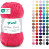 Gründl Laine Cotton Quick uni - laine fine pour crocheter - fil à tricoter – fil à crocheter – brillant et doux pour la peau – 1