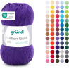 Gründl Laine Cotton Quick uni - laine fine pour crocheter - fil à tricoter – fil à crocheter – brillant et doux pour la peau – 1