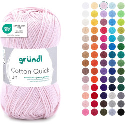 Gründl Laine Cotton Quick uni - laine fine pour crocheter - fil à tricoter – fil à crocheter – brillant et doux pour la peau – 1