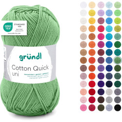 Gründl Laine Cotton Quick uni - laine fine pour crocheter - fil à tricoter – fil à crocheter – brillant et doux pour la peau – 1